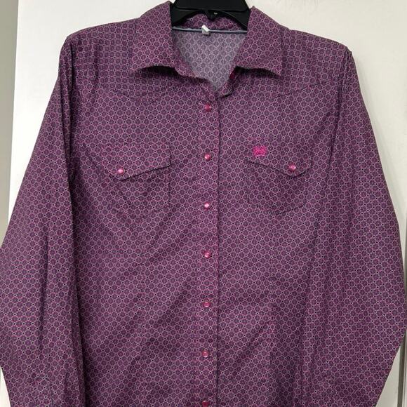 Cinch Purple Patterned Blouse - Picture 4 of 14